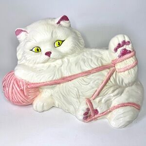 1970s Large Vintage Ceramic Persian Cat